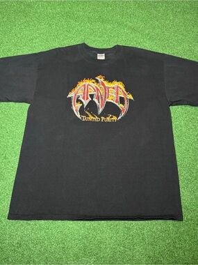 Vintage 90s Y2K Apnea Death Metal T-shirt, Tainted Purity Band Promo (XL)